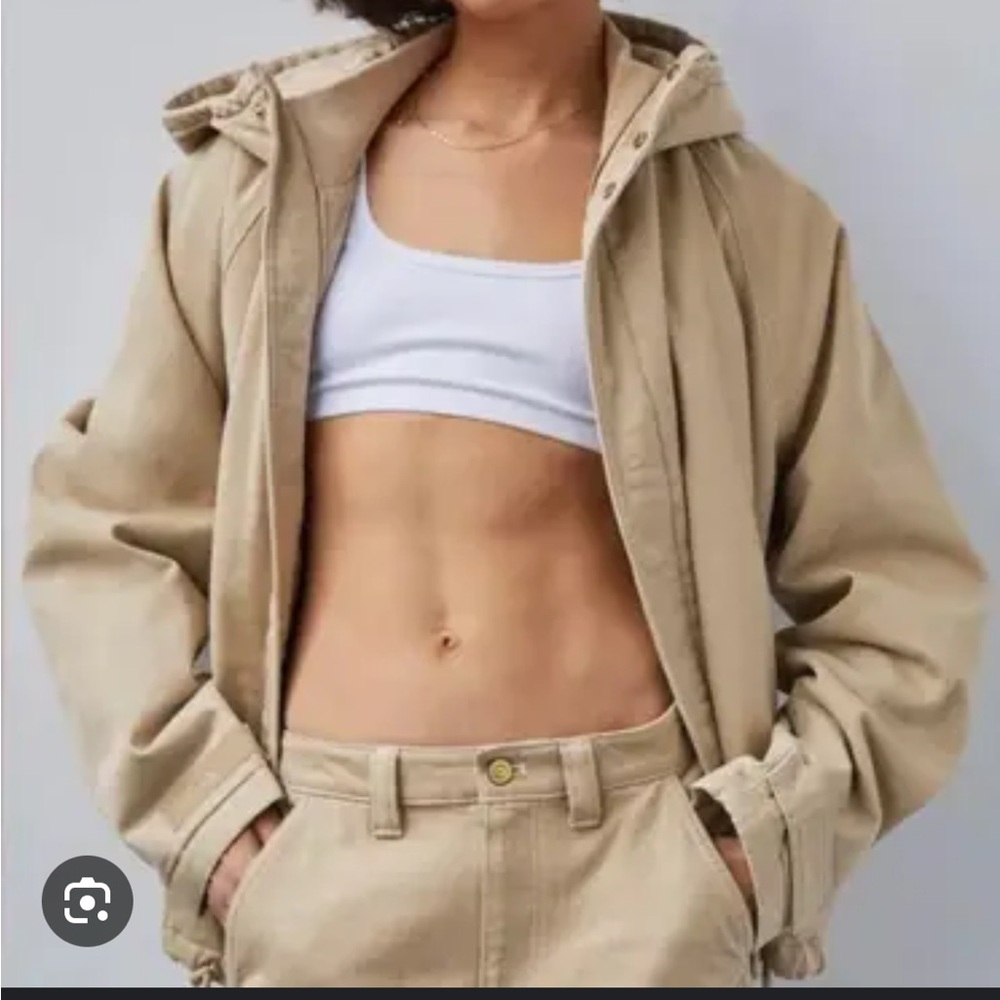 Aritzia TNA tan fall Christie bomber jacket